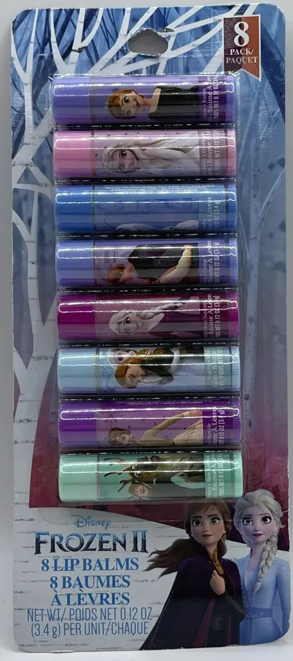 Disney Frozen II Softening Smoothening 8 Piece Set Lip Balms 2 oz Per Unit NEW